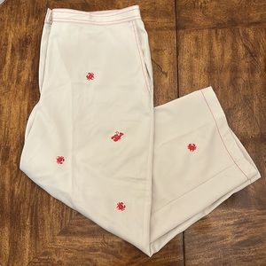 NWT Alfred Dunner Khaki Capris with Embroidered Crabs/Lobsters